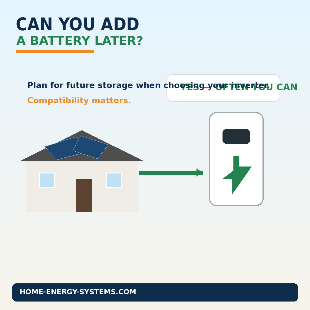 Adding a home battery later to an existing solar panel installation