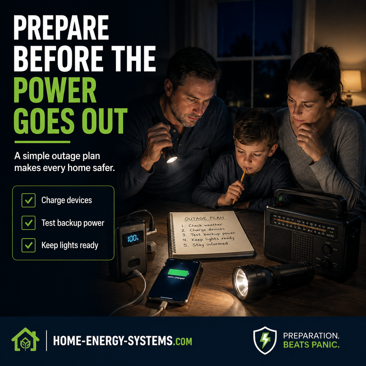 Prepare home office backup power before a power outage
