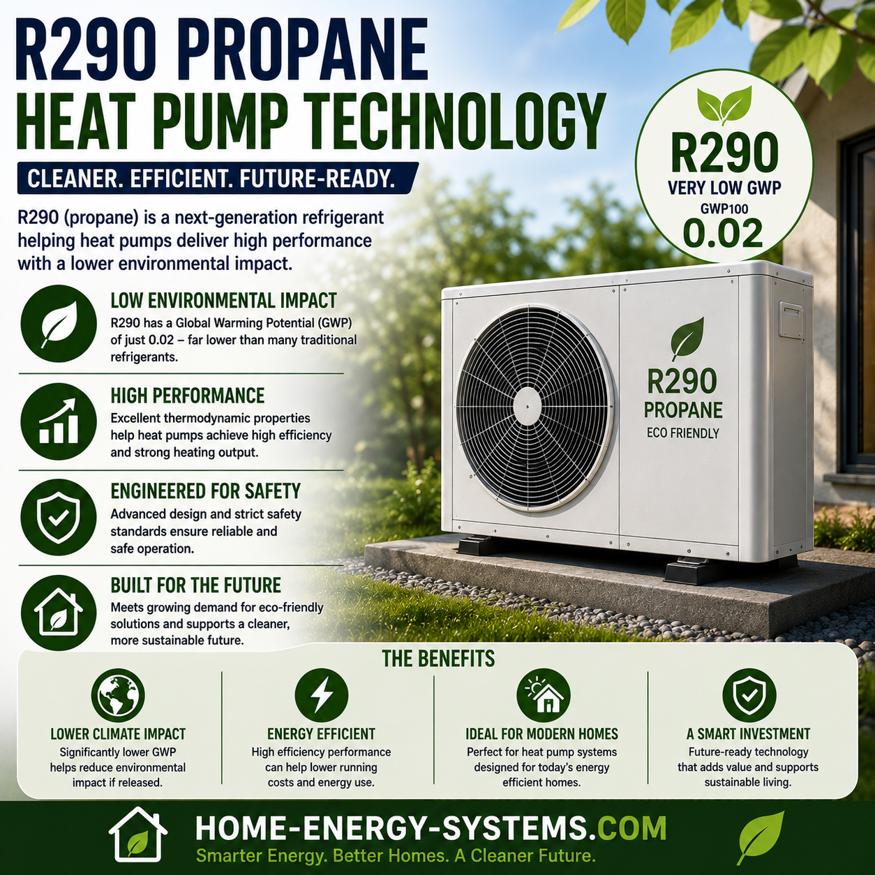 R290 propane heat pump representing future low-GWP heat pump technology