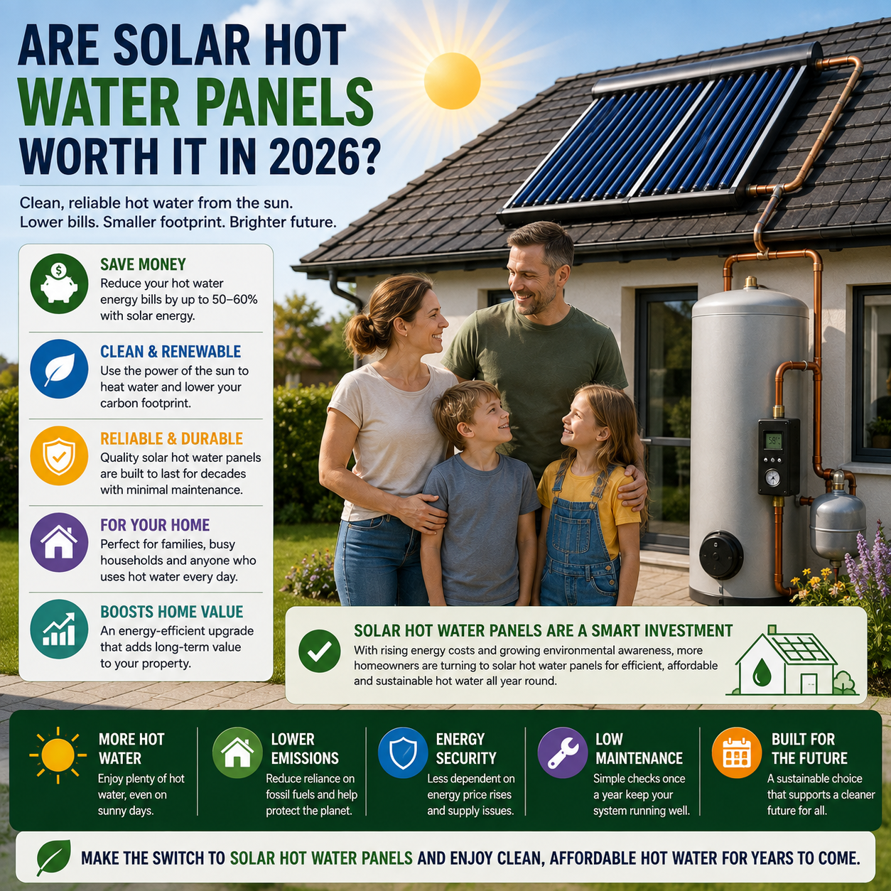 Are solar water heating systems and solar hot water panels worth it in 2026