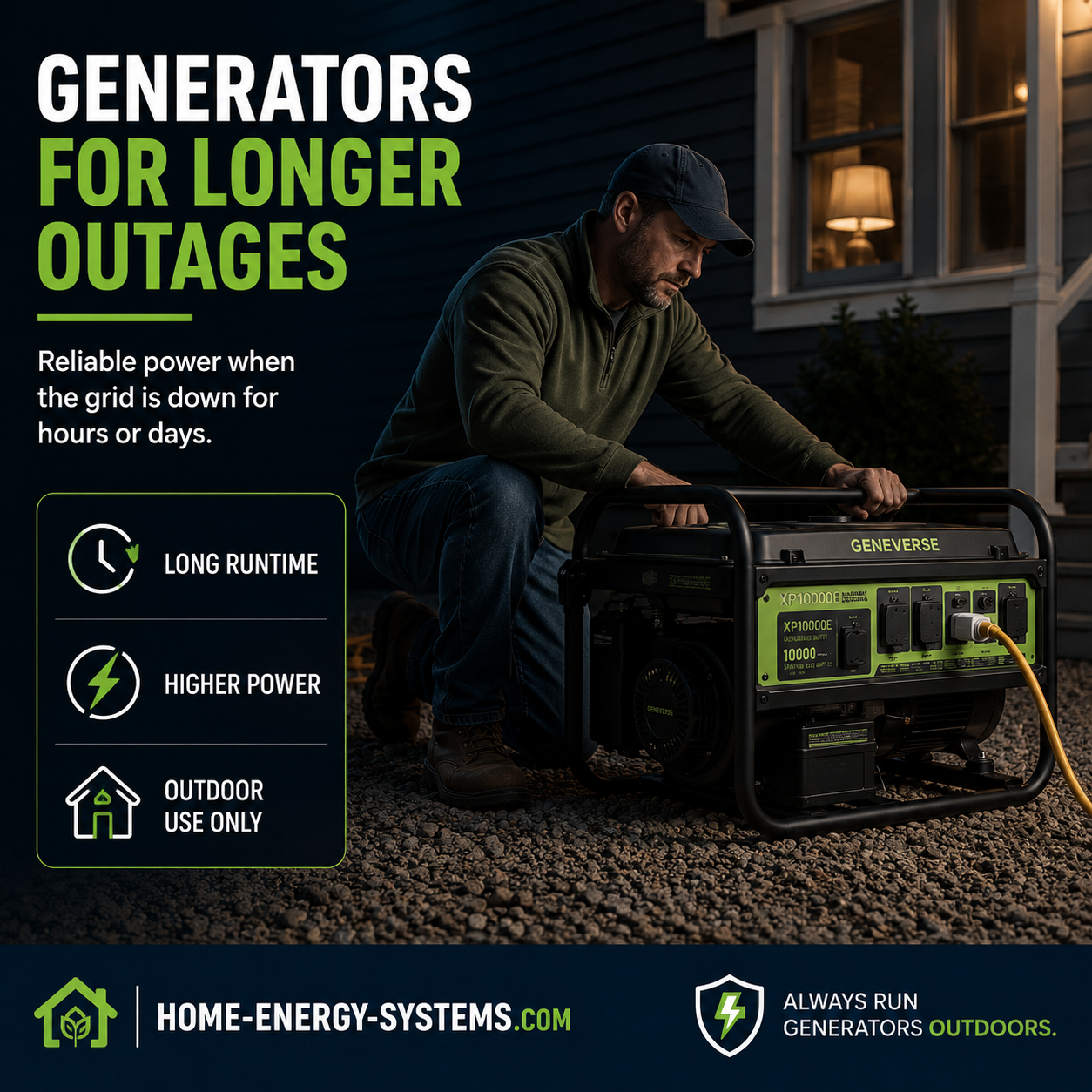 Generators for longer power outages