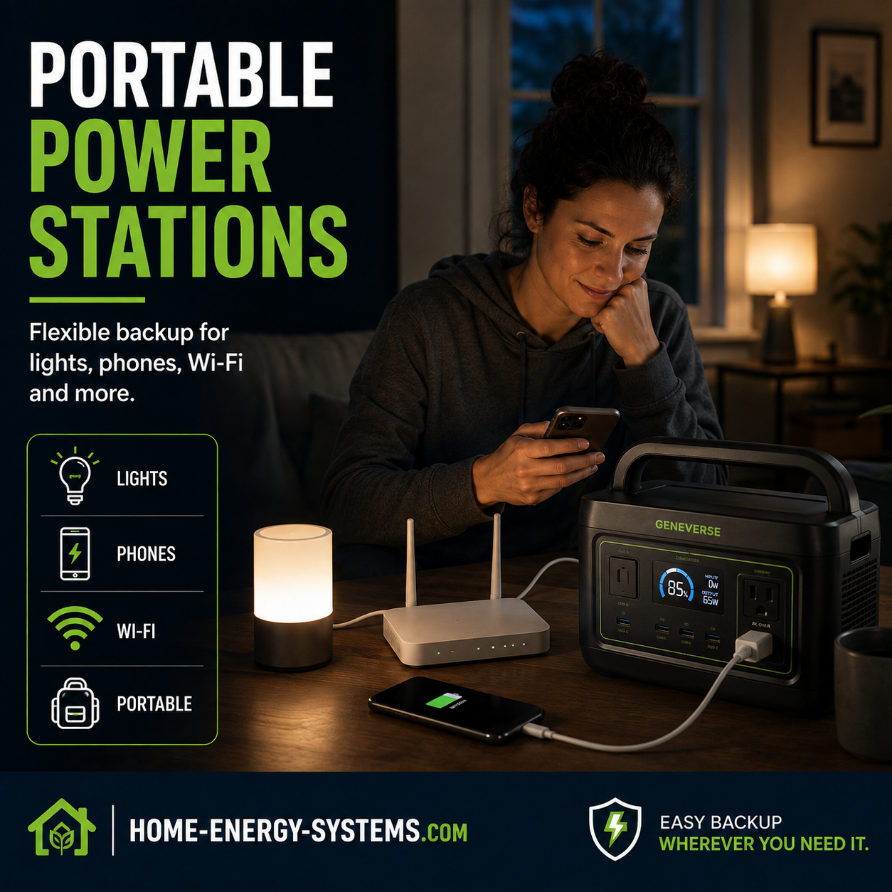 Portable power stations for longer home backup power