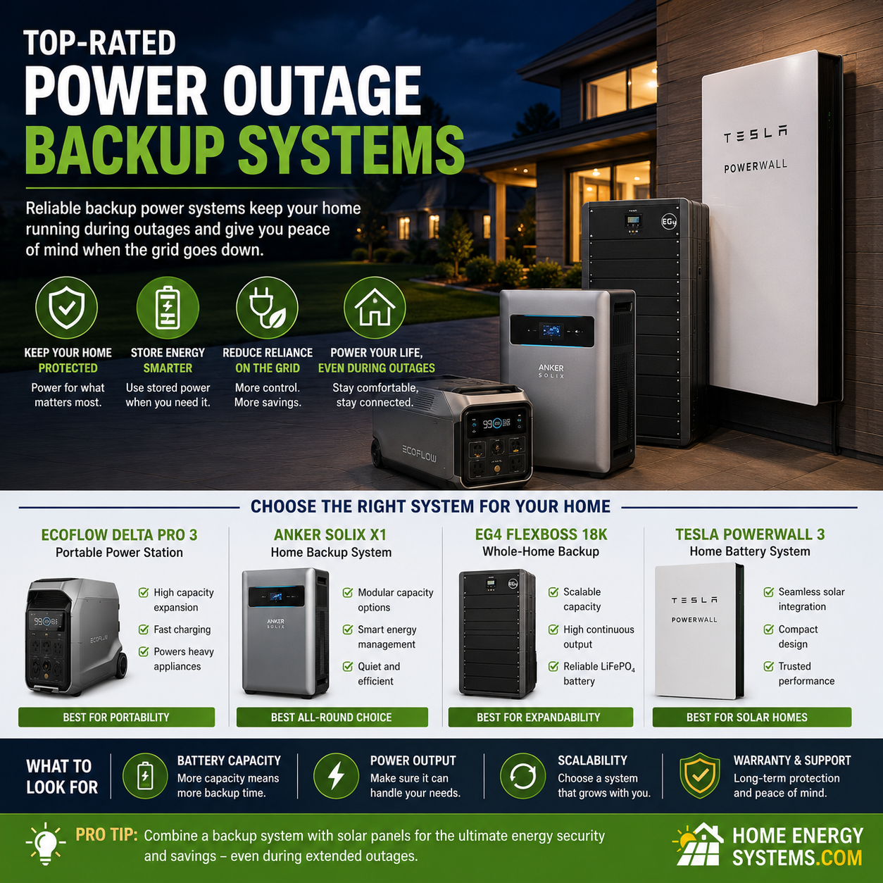 Top-rated power outage backup systems including batteries and portable power stations