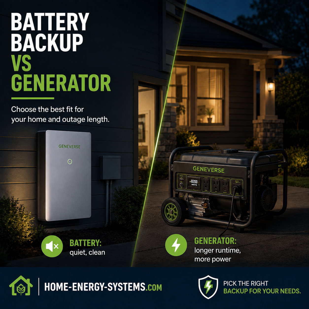 UPS battery backup versus generator for power outages