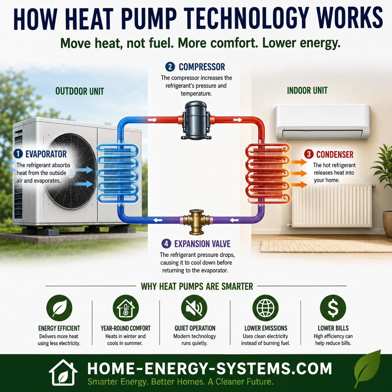 How modern heat pump technology transfers heat into a home