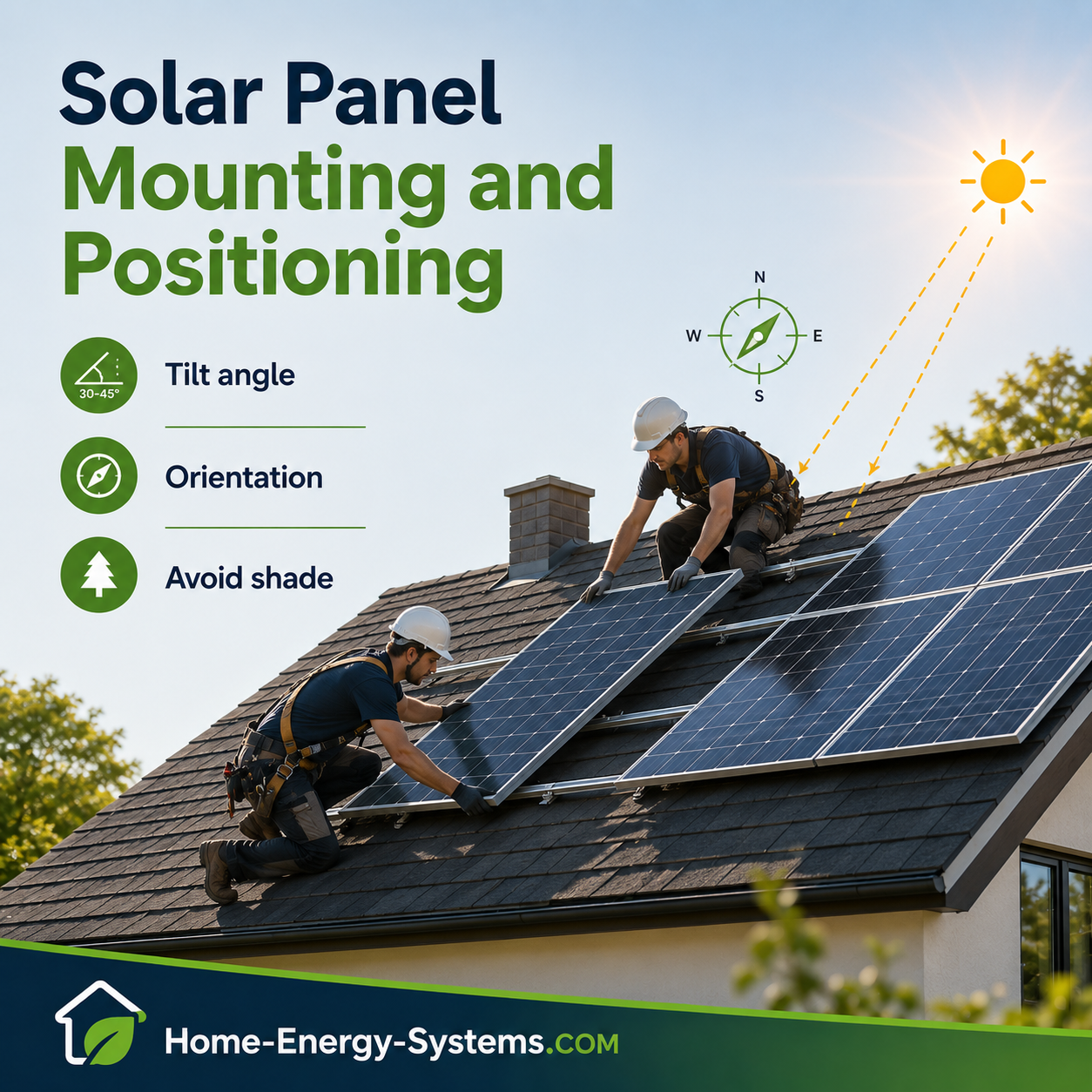Solar panel mounting and positioning guide