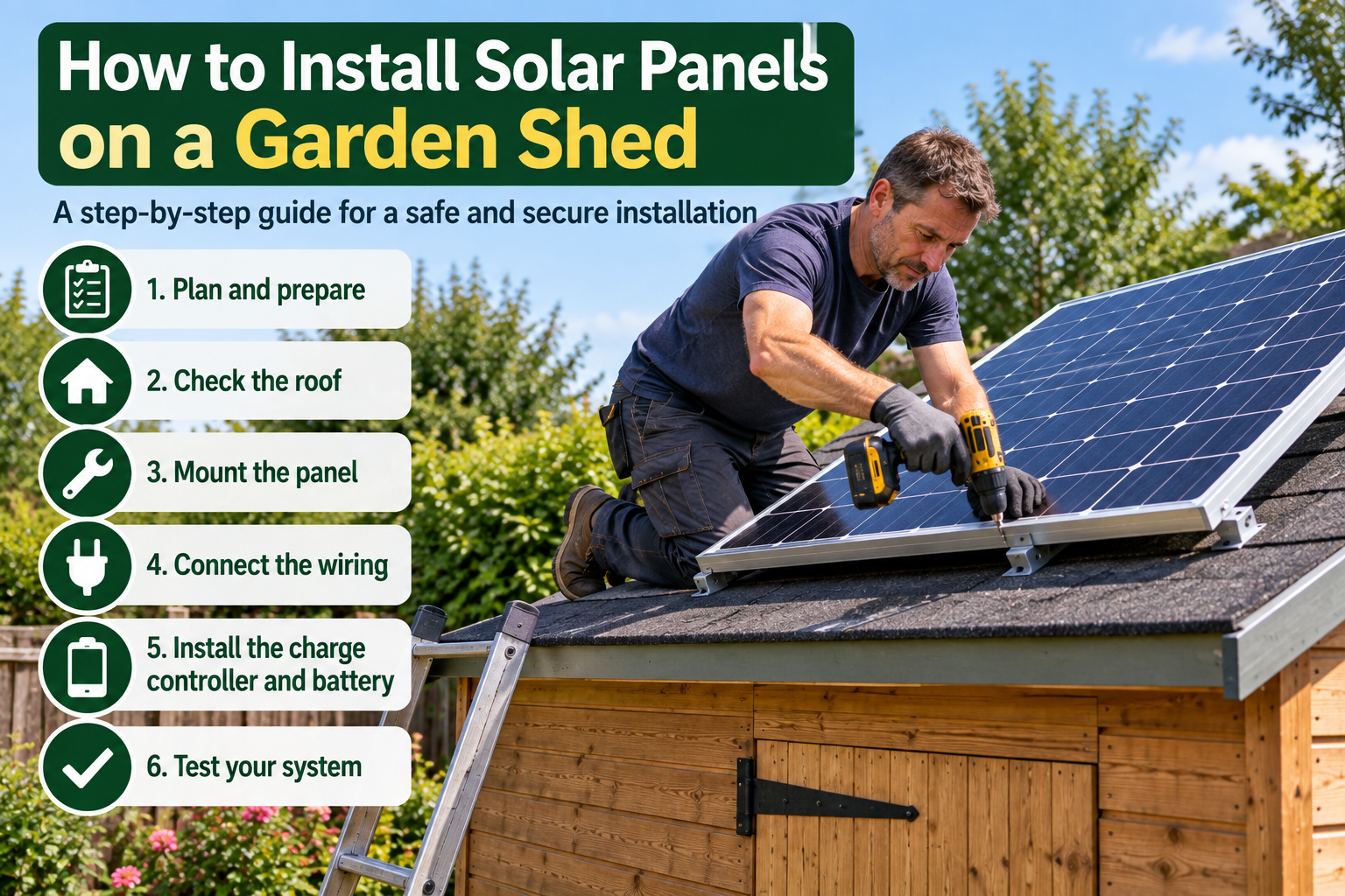 How to install solar panels on a garden shed roof