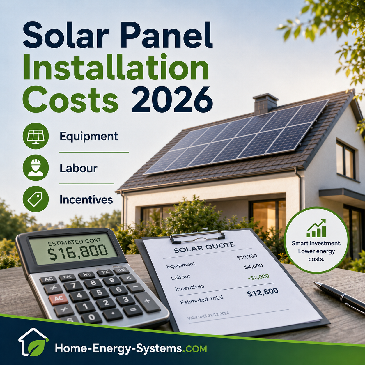 Solar panel installation costs in 2026