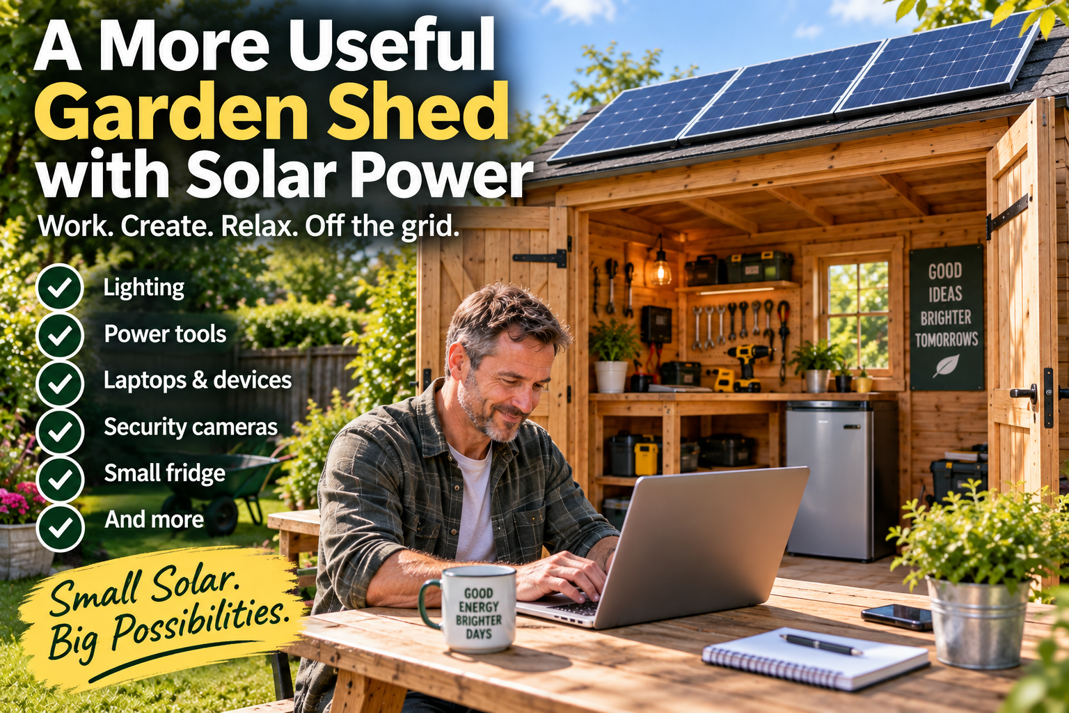 Where to buy a garden shed solar kit and portable solar power system