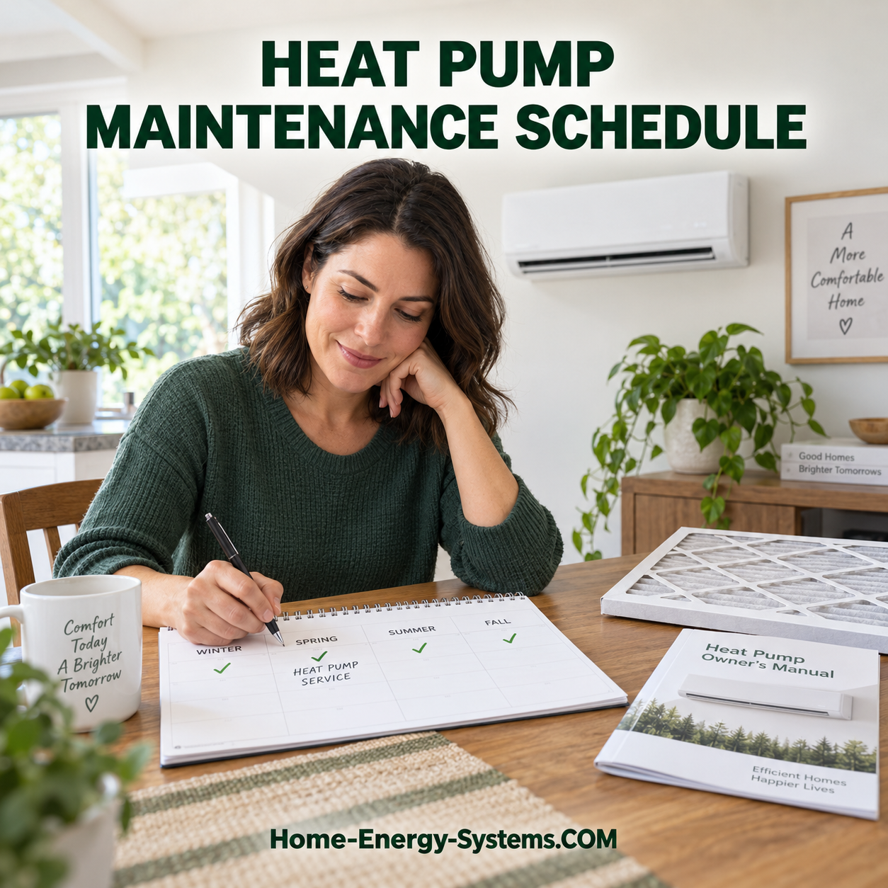 Homeowner preparing a seasonal household maintenance schedule