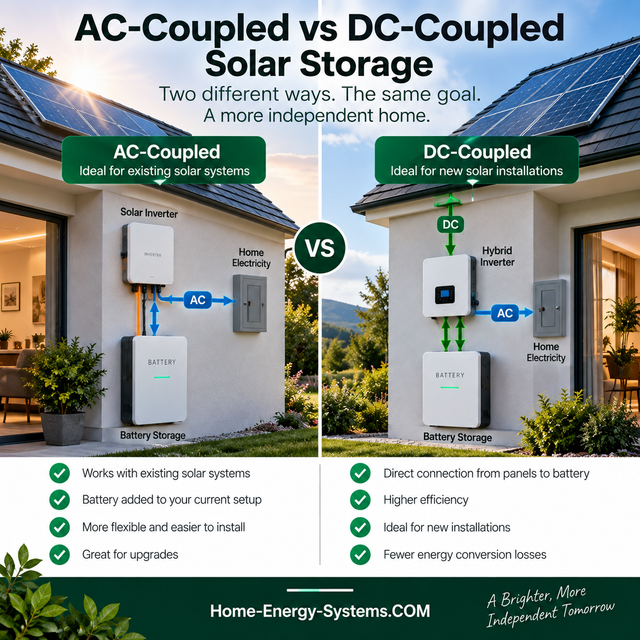 AC coupled and DC coupled home battery system comparison