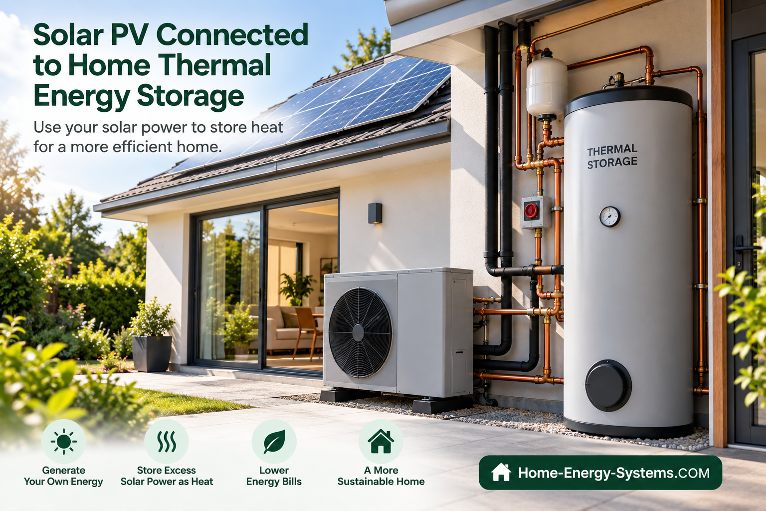 Solar PV connected to home thermal energy storage
