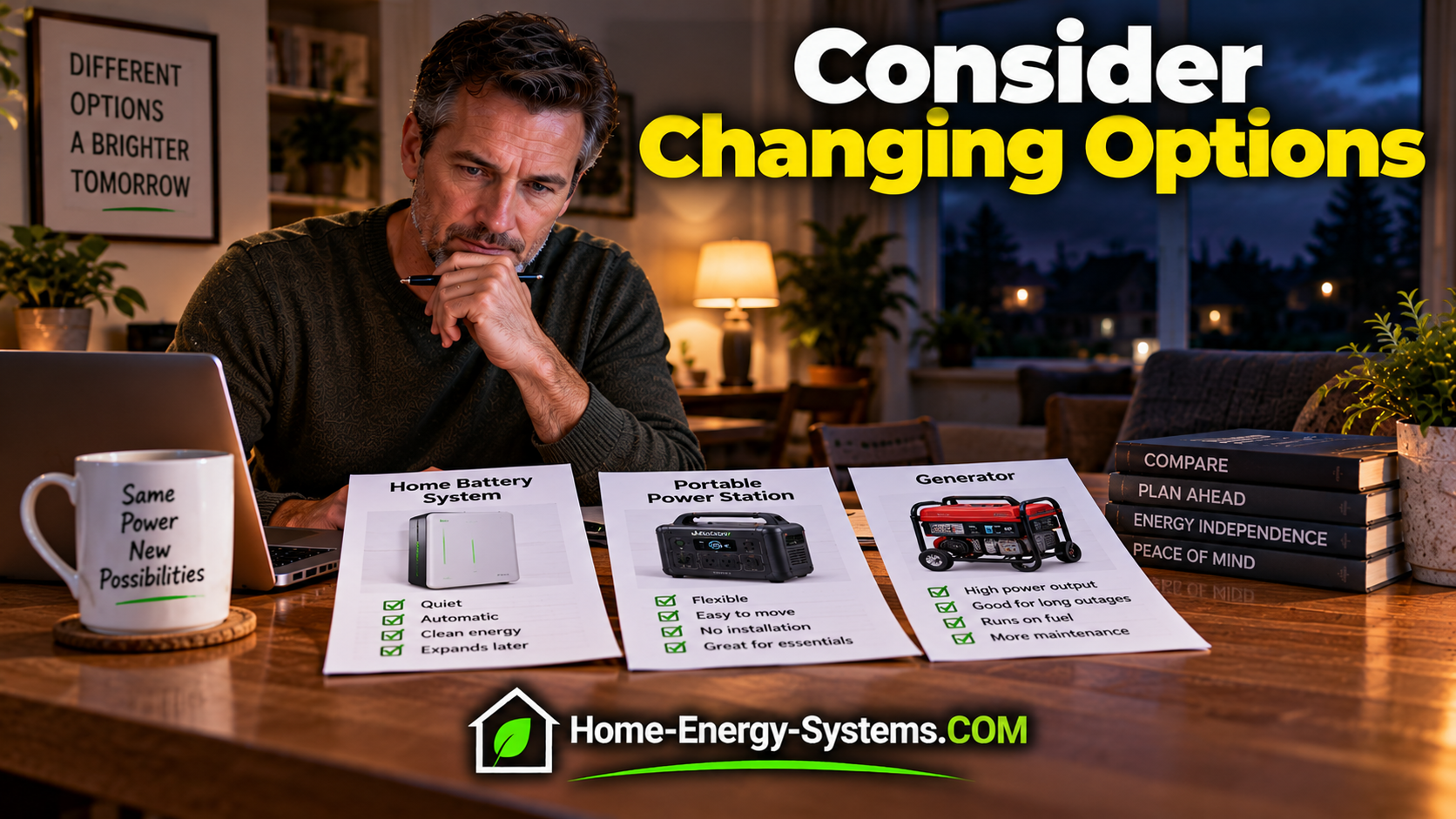 Comparison of portable power station home battery and fuel generator